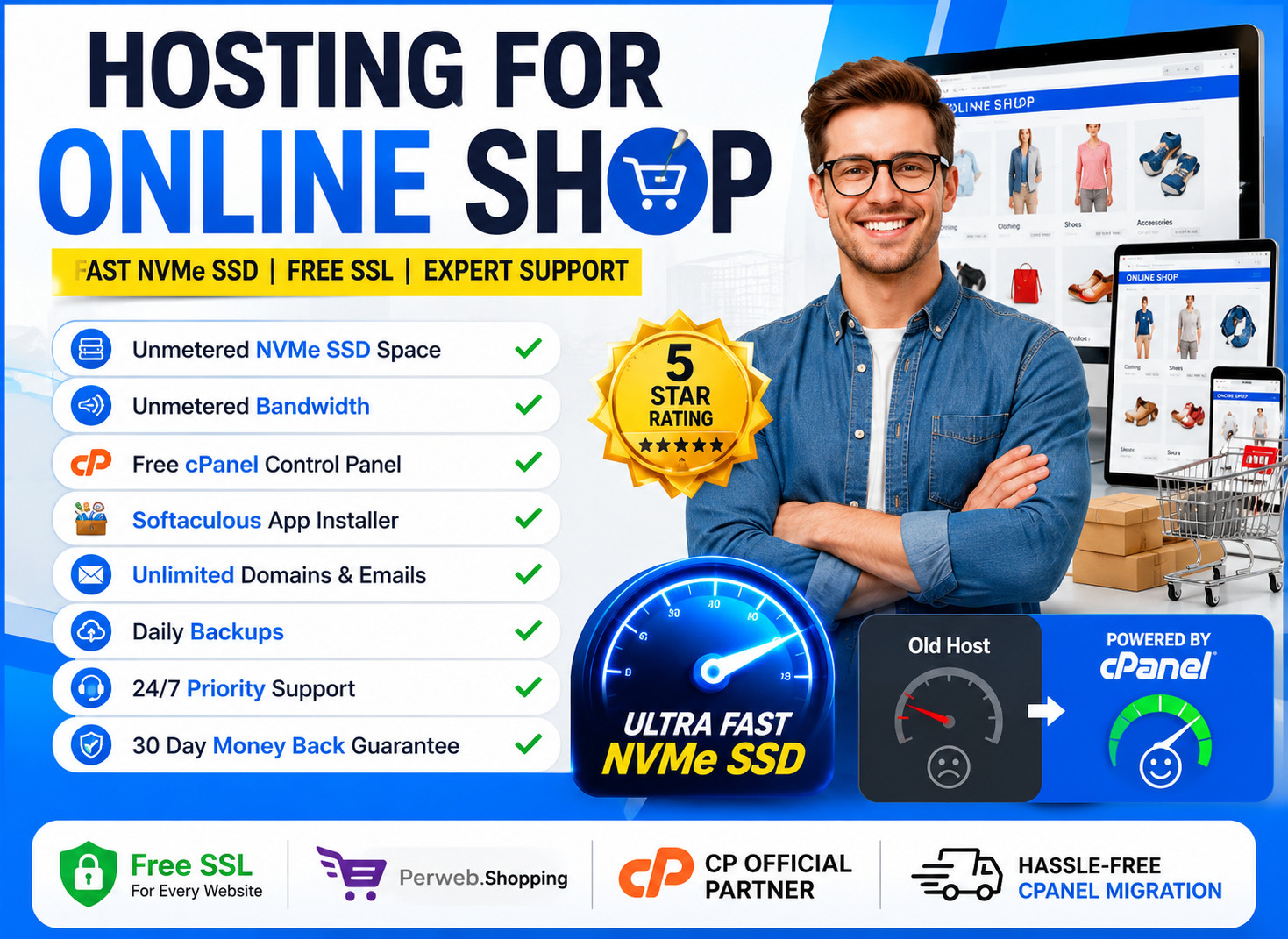 Hosting for Online Shop – ⚡ Lightning-Fast, Secure & Unlimited – Just $14.99/Yr