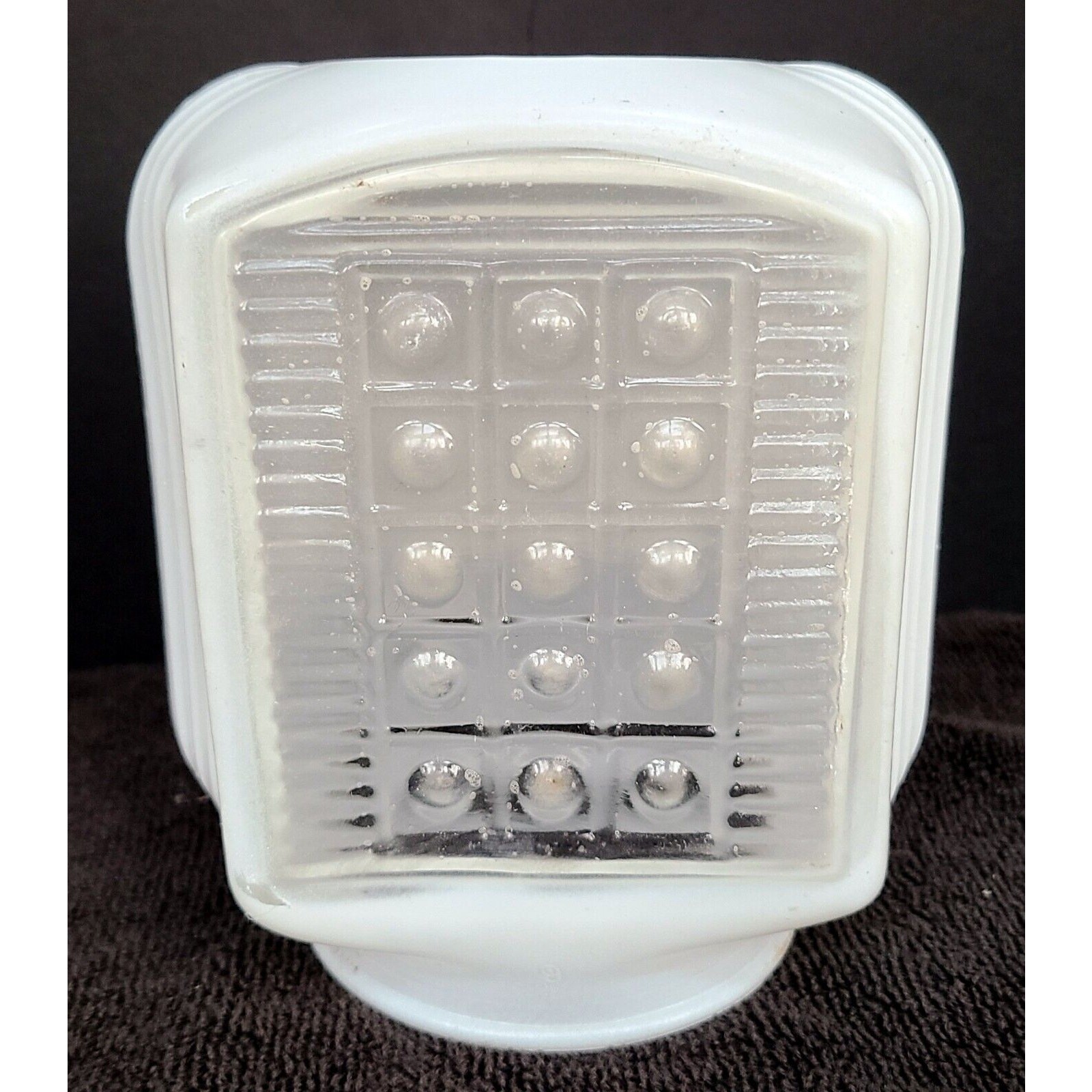 VTG Art Deco Glass Ceiling Light Globe Shade 5.5″ White Milk Beaded MCM