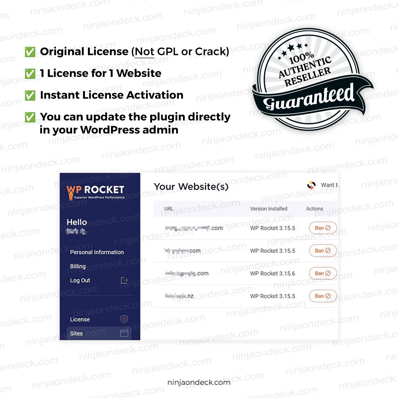 🥷 WP Rocket Official License Activation ‒ 1-Year / 2-Year