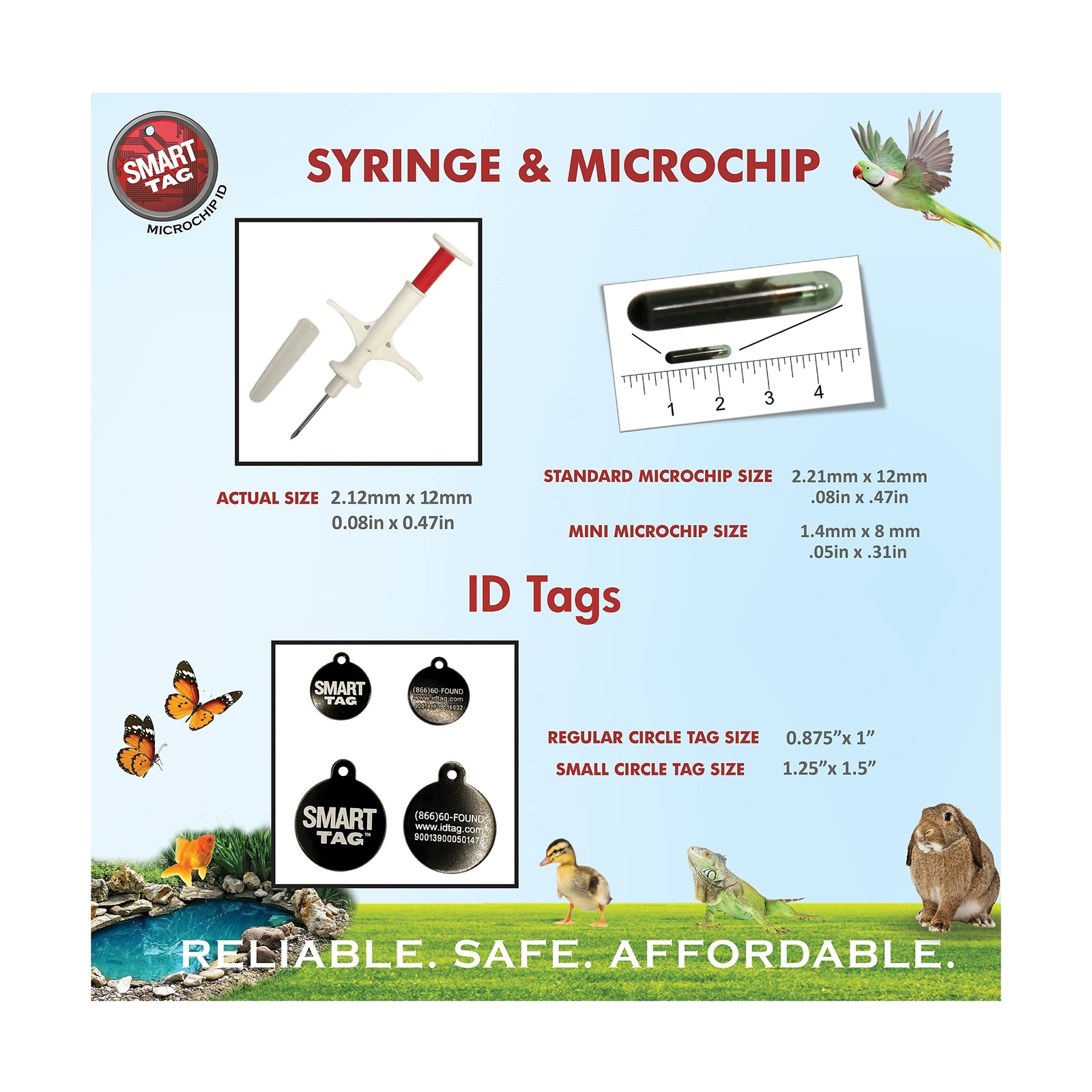Mini ISO Data Microchip with Lifetime Pet Recovery Service/24-7 US Call Cente…
