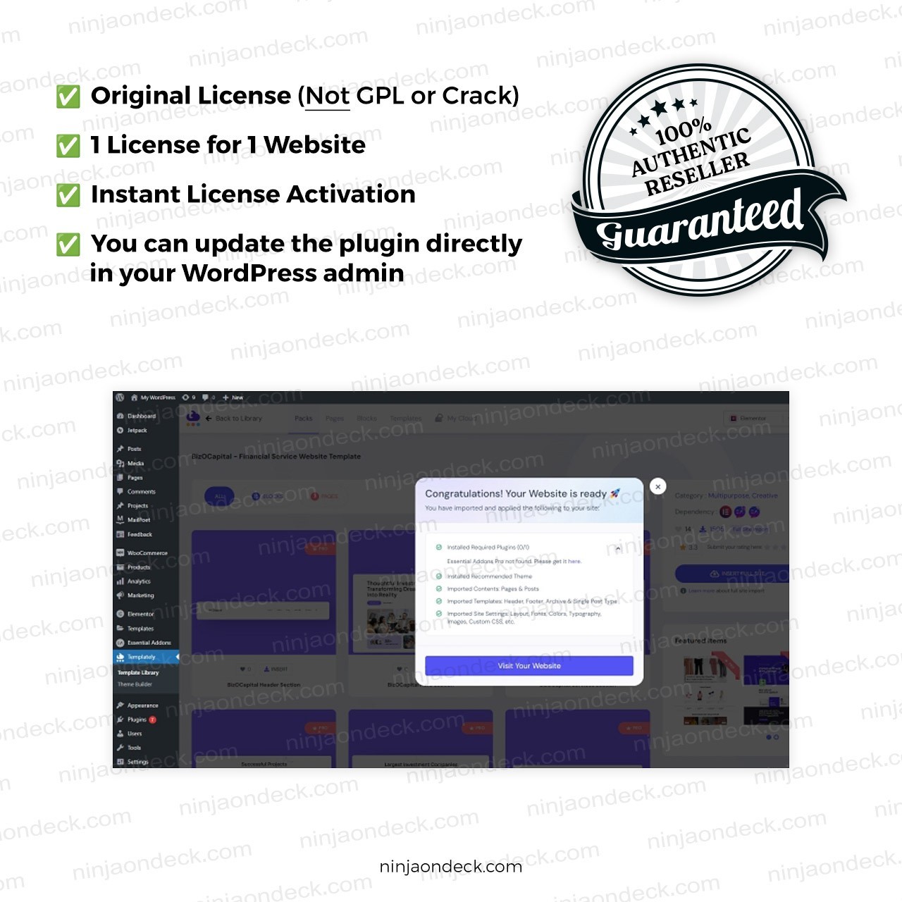 🥷 Templately Pro Official License ‒ Lifetime / 1-Year