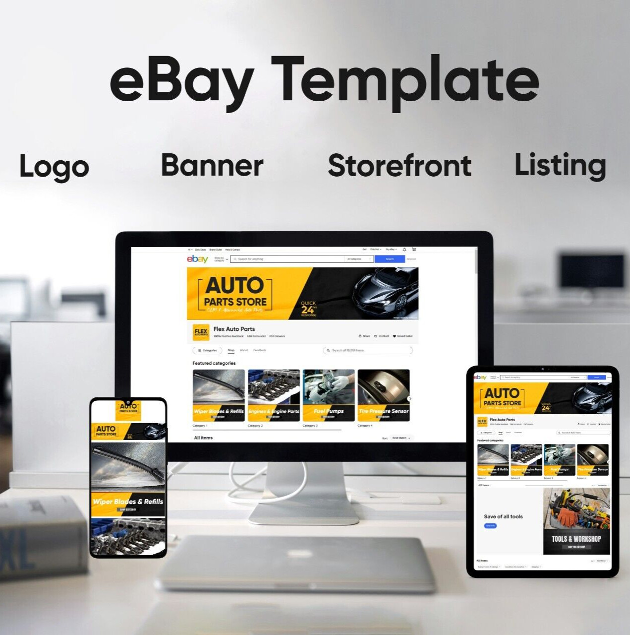 Custom 2024 eBay Storefront HTML listing template design