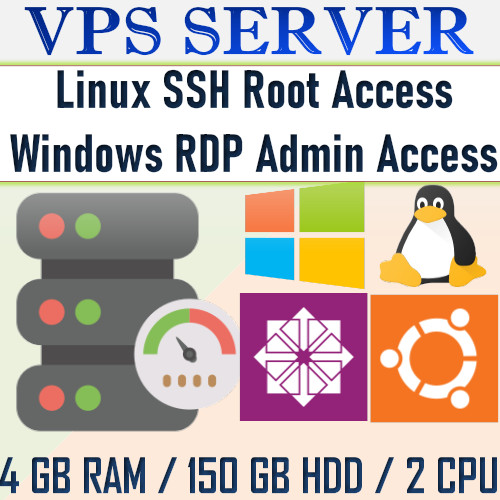USA VPS Accounts – LINUX / WINDOWS SERVER / VPS SERVER 4GB RAM + 150GB HDD