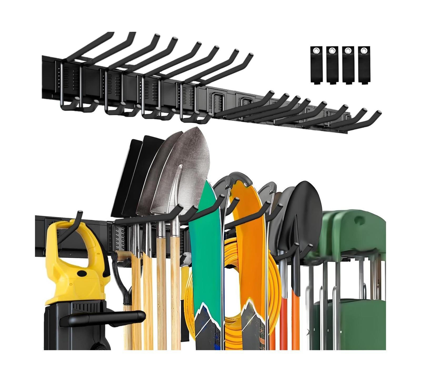 64” Garage Tool Organizer Wall Mount, 18 PCS Adjustable Garden… Fast USA SHIP