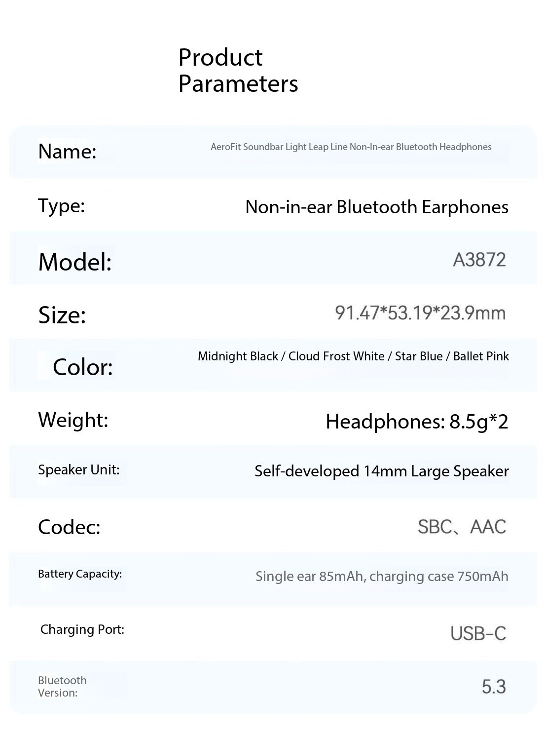 SOUNDCORE AeroFit Light Jump Line Open Bluetooth Ear Hook Earphones