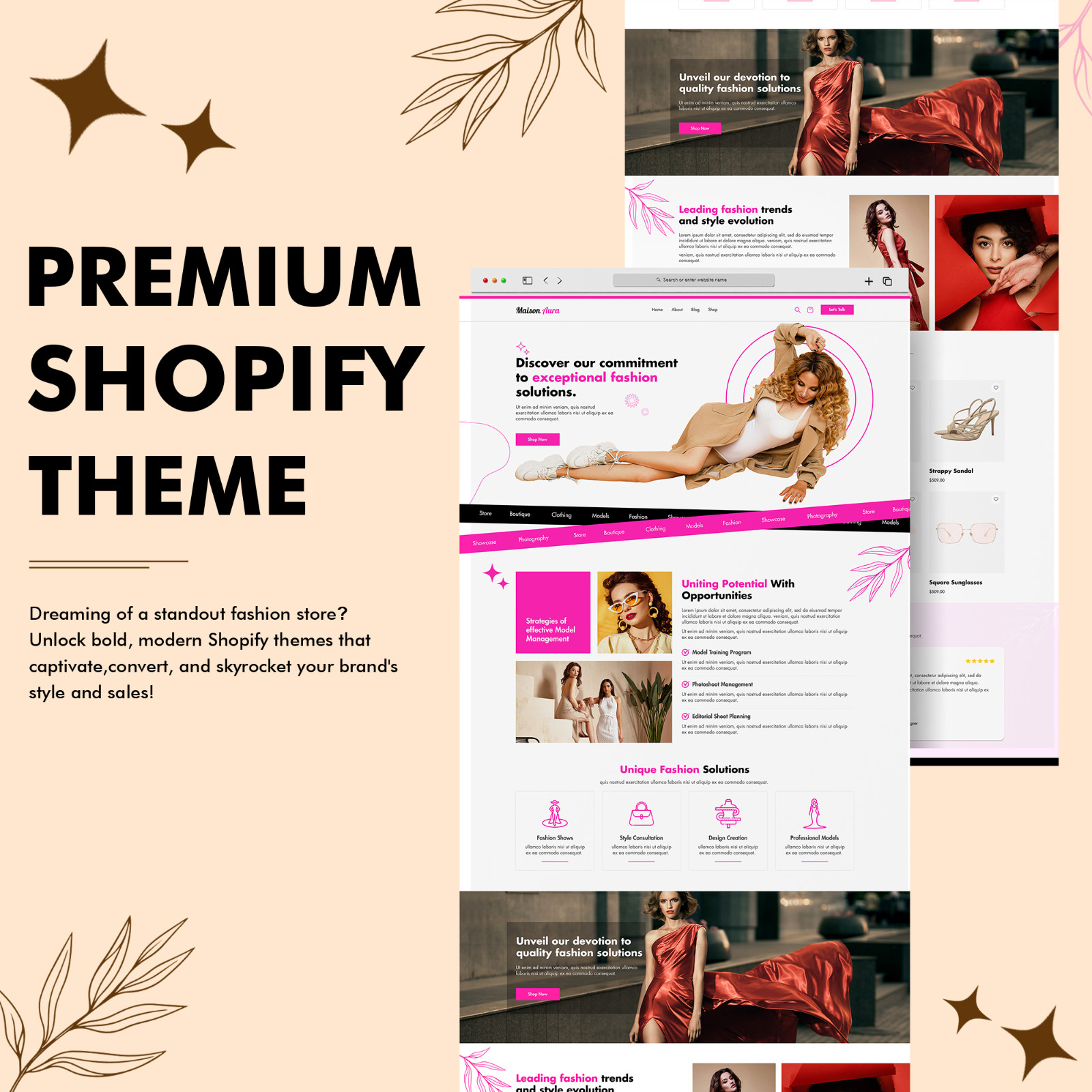 PREMIUM Shopify Theme for Fashion Stores | Digital Download Website Design