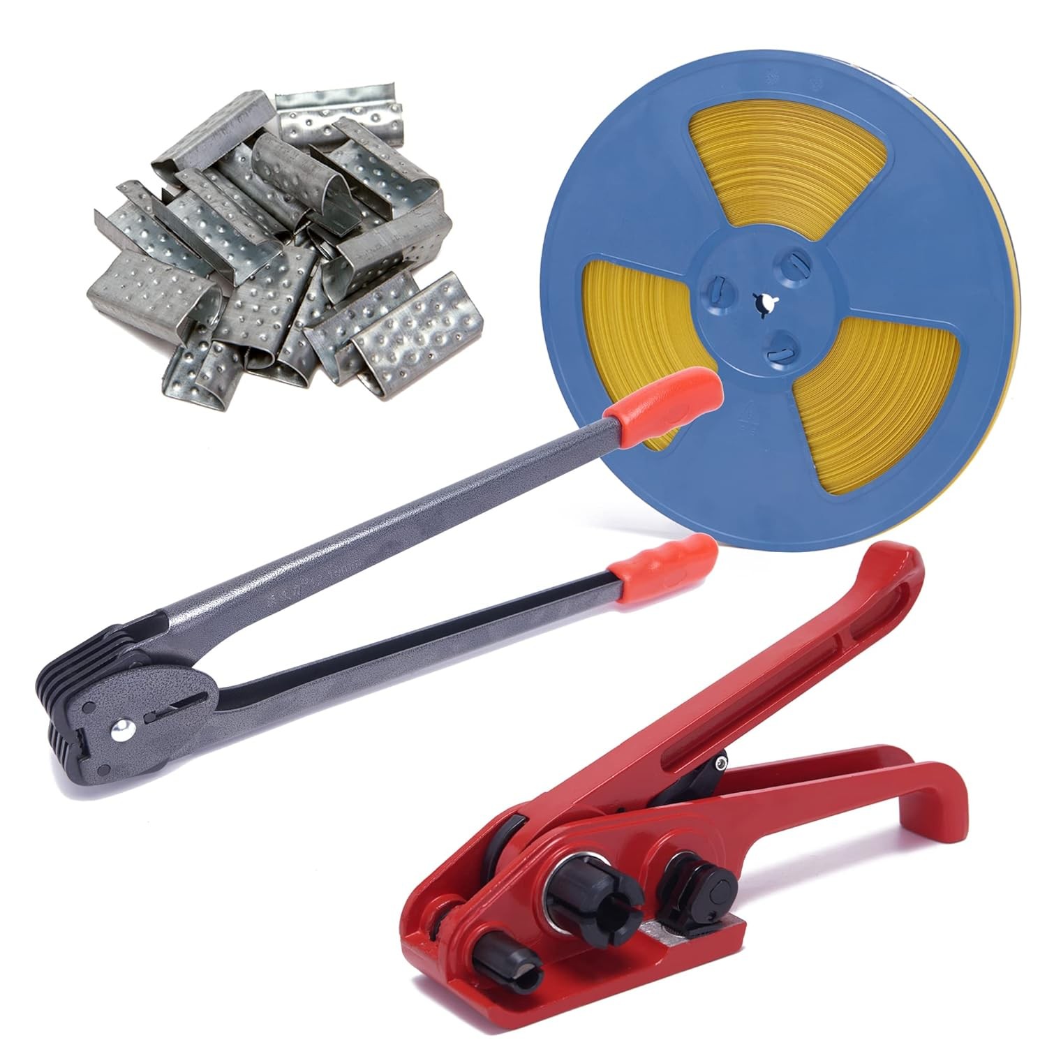 All-in-One Poly Strapping Kit 1/2″ x 3200′ Banding Tensioner Sealer 100 Seals