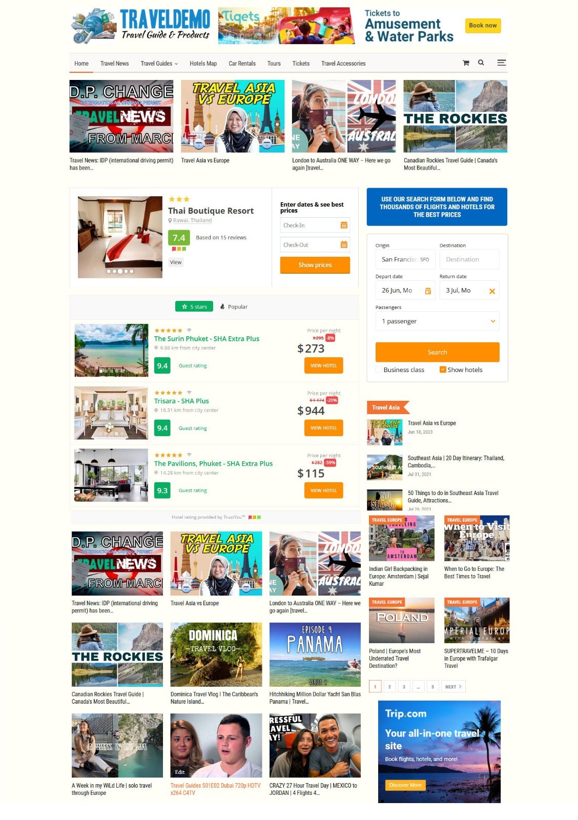 Travel Guides & News Website, Make Money with Affiliates, Ads + Auto Pilot
