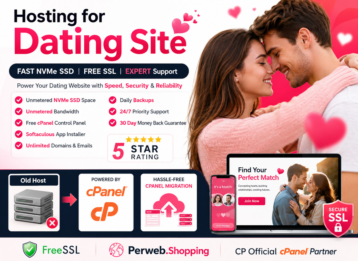 Hosting for Dating Site – ❤️ High-Speed SSD + Free SSL + Emails | Only $14.99/Yr