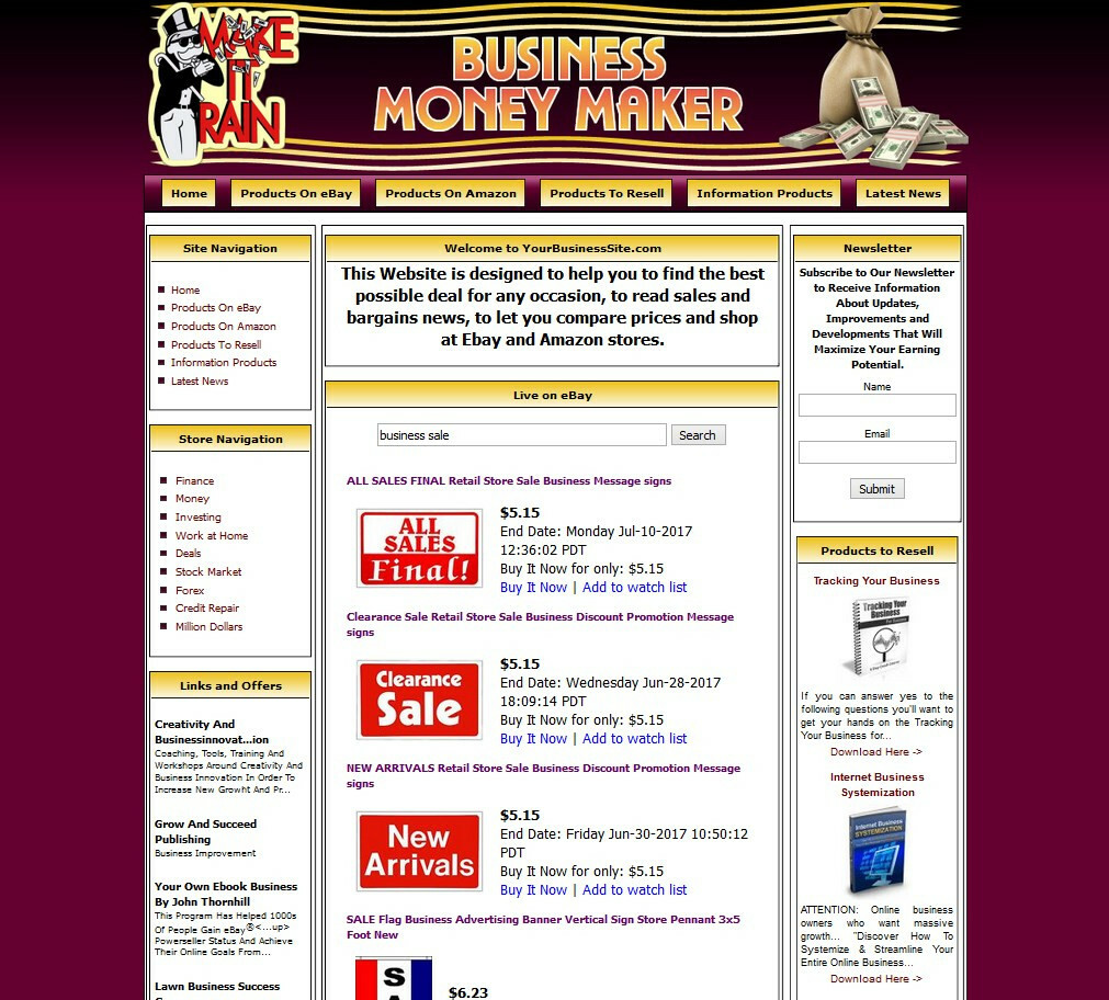 INTERNET STORE WEBSITE BUSINESS FOR SALE – WORK AT HOME MAKE MONEY