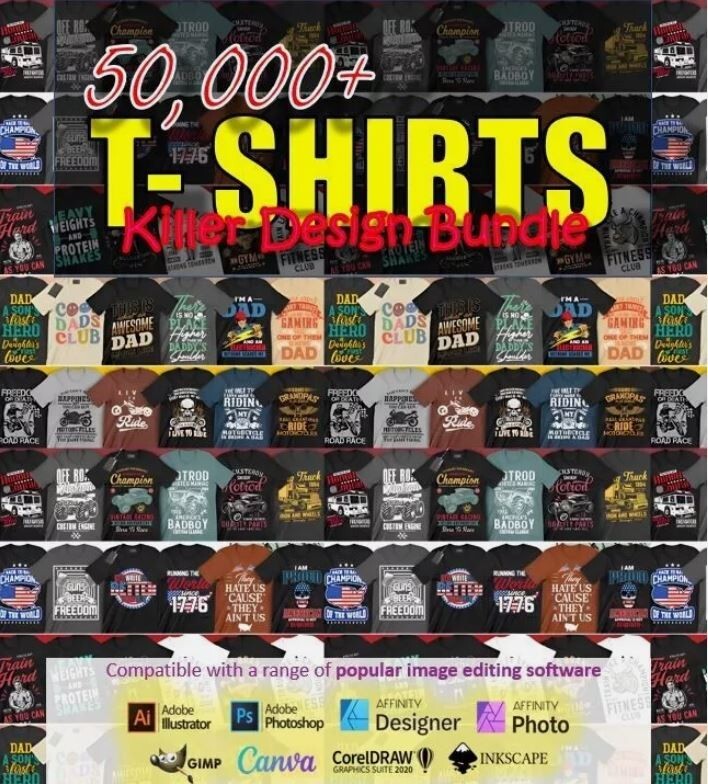 *BEST DEAL* 50000 plus T-Shirts Killer Design Bundle
