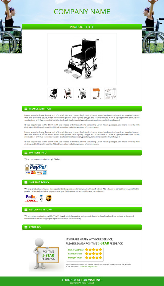 Unique eBay Templates Mobile Responsive eBay Listing Auction Template