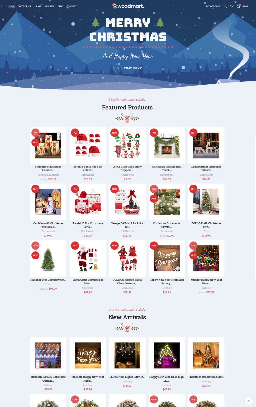 Christmas & New Year Holiday Shop Website, Affiliate / Drop Shipping/ eCommerce