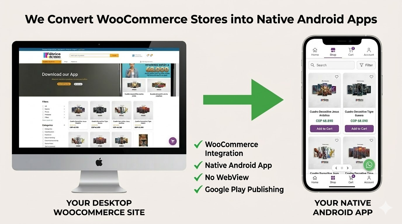 WooCommerce to Android App | Mobile App Builder + Google Play Upload Service
