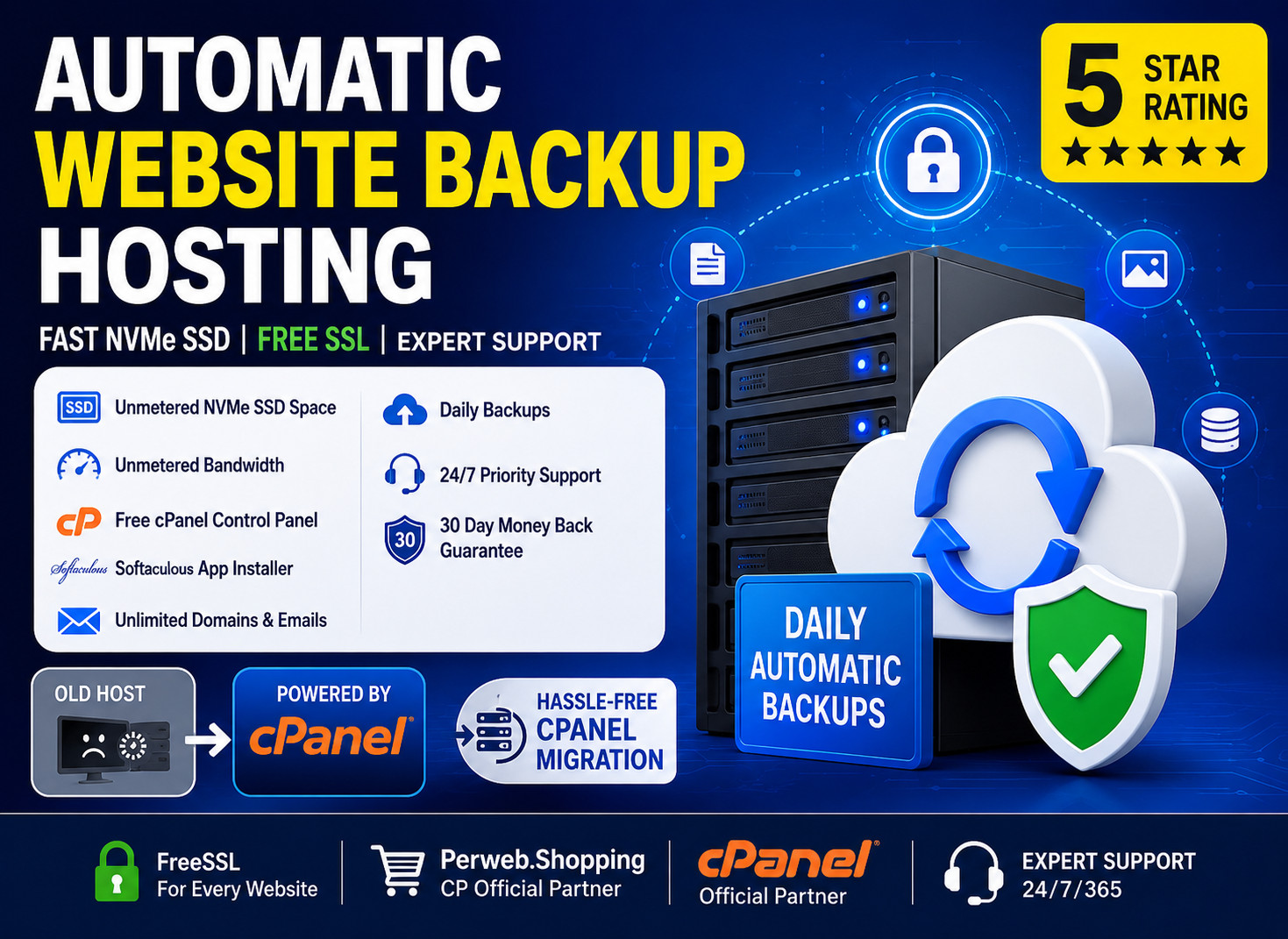 Automatic Website Backup Hosting – 💾 Unlimited Fast SSD Secure – Only $14.99/Yr