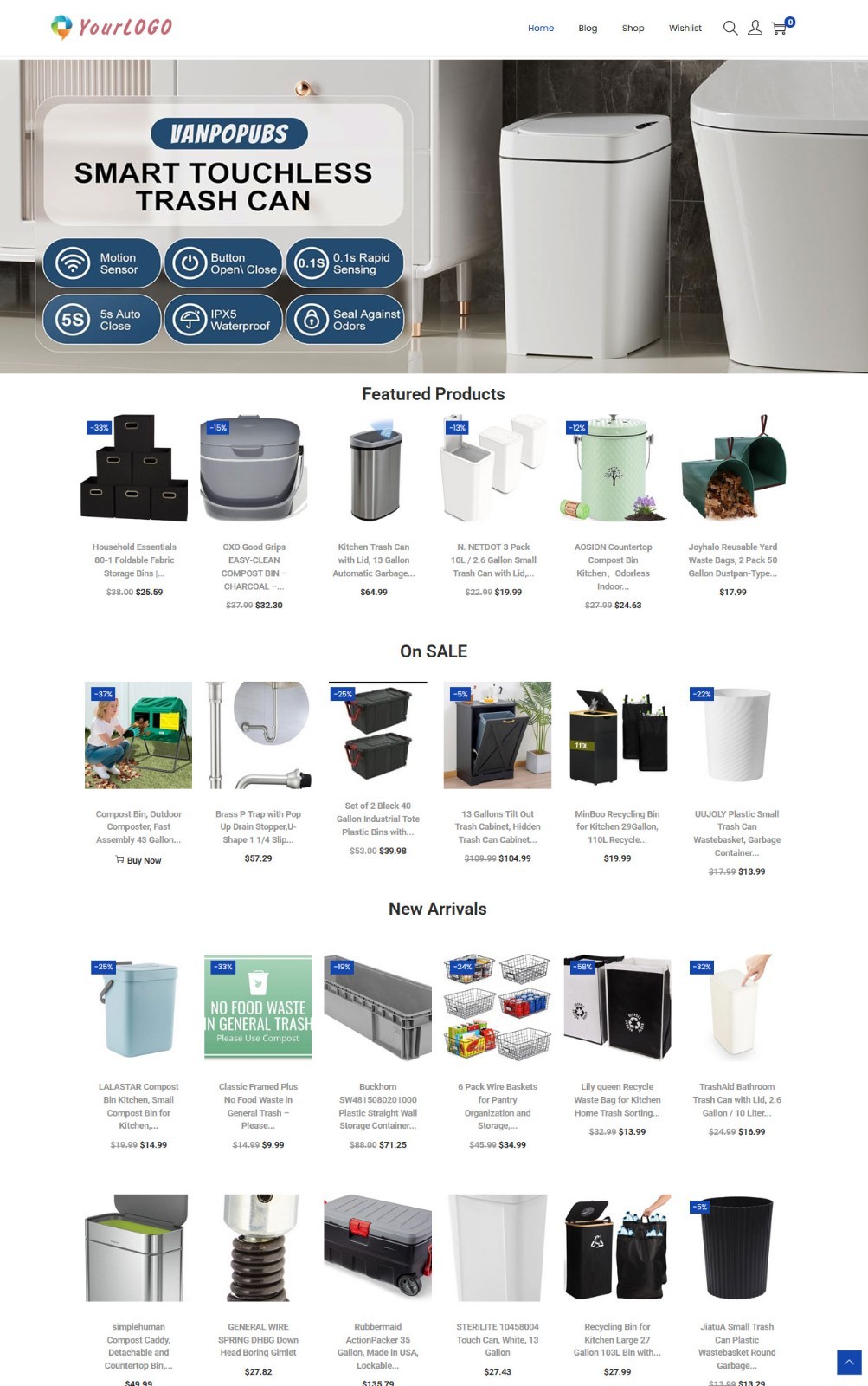 Trash Can Shop – Affiliate / Drop Shipping Website + eCommerce