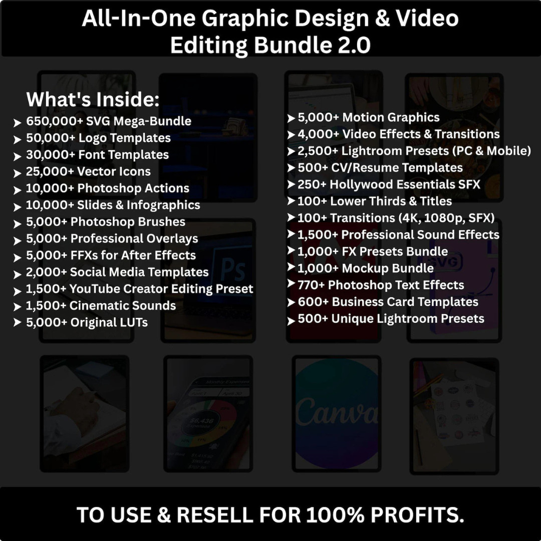 Resellable Digital Bundle: Planners, Ebooks, Reels & 100M+ Assets! ✨