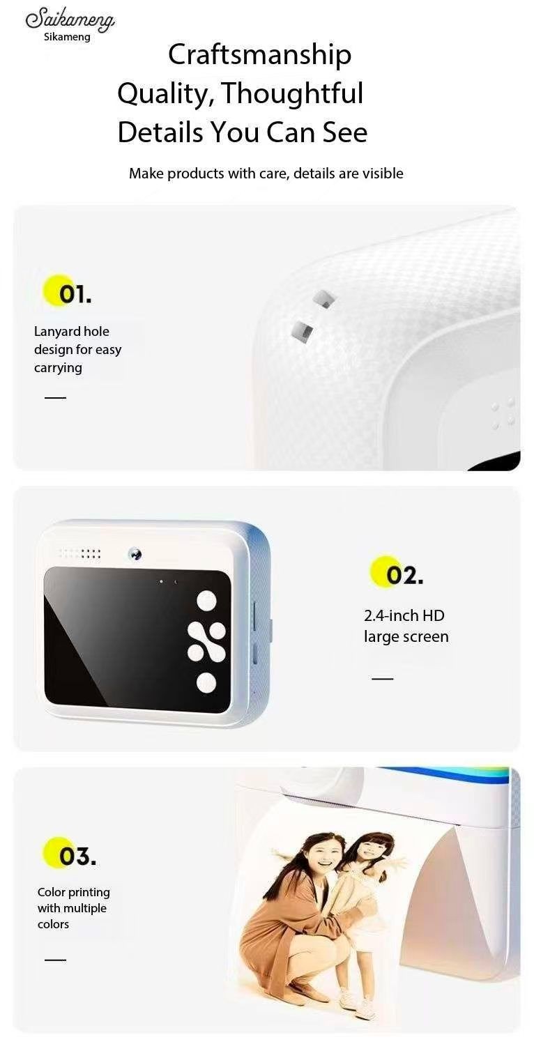 Saika Meng instant camera can take photos and print digital color images