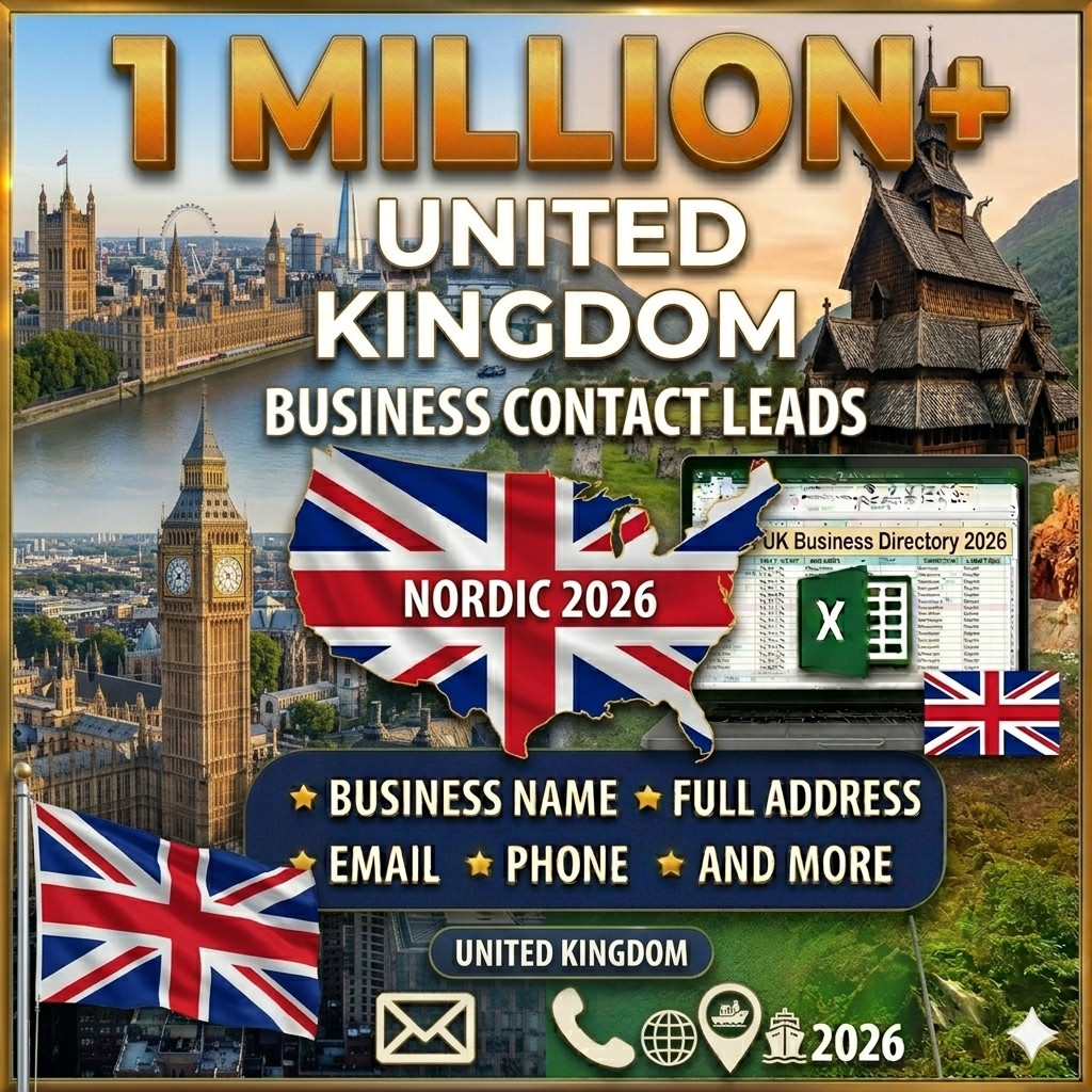 1 Million UK Business Email Database list B2B Contact leads | Excel CSV 2026