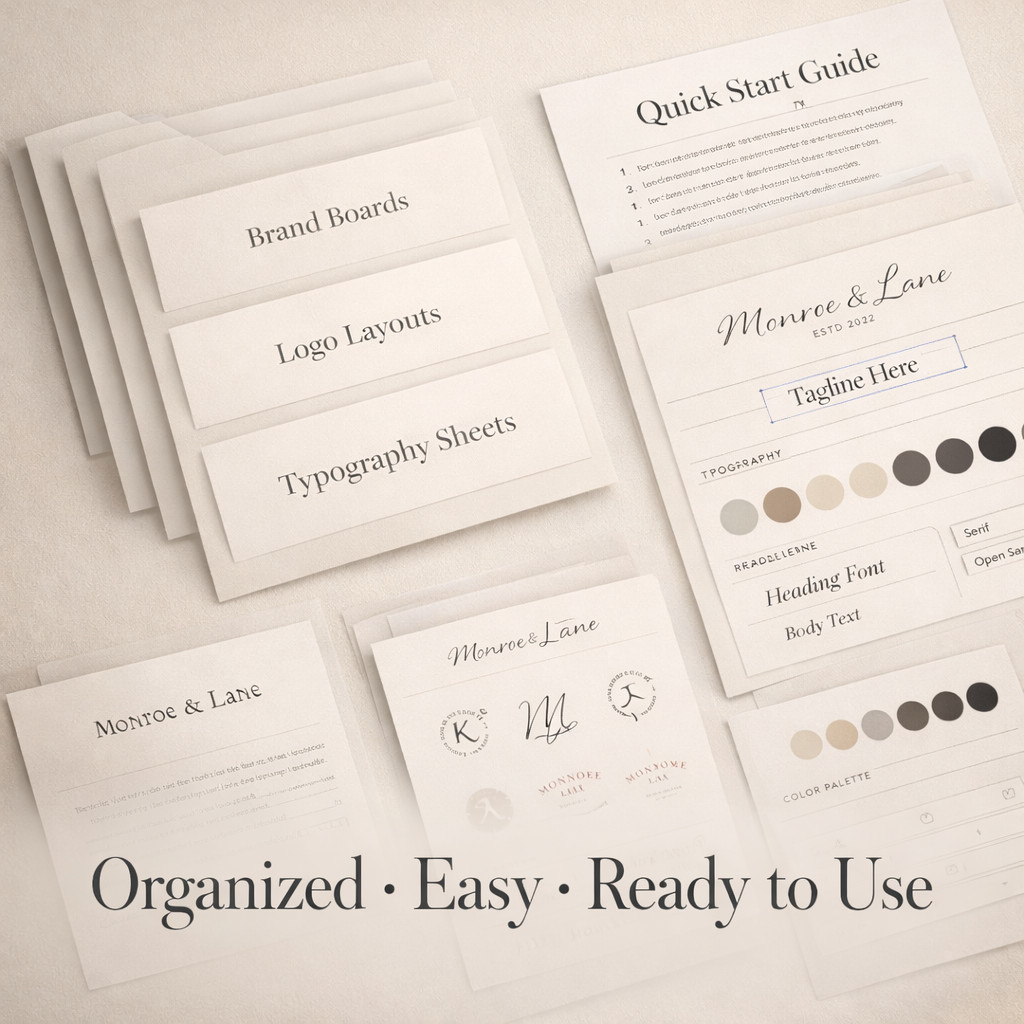 Luxury Brand Identity Bundle – Canva Brand Boards, Logo Suite & Color Systems