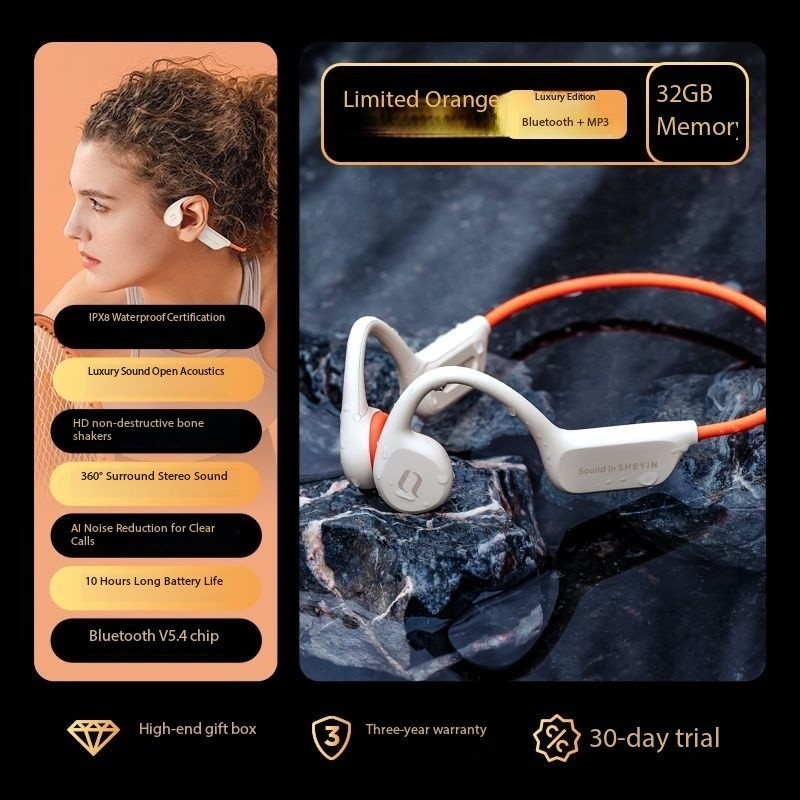 SHEYIN X7 bone conduction Bluetooth headphones, waterproof and sweatproof