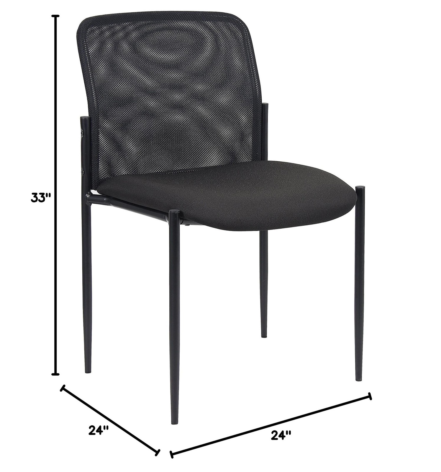 Boss Office Products Mesh Guest Chair in Black (B6919)