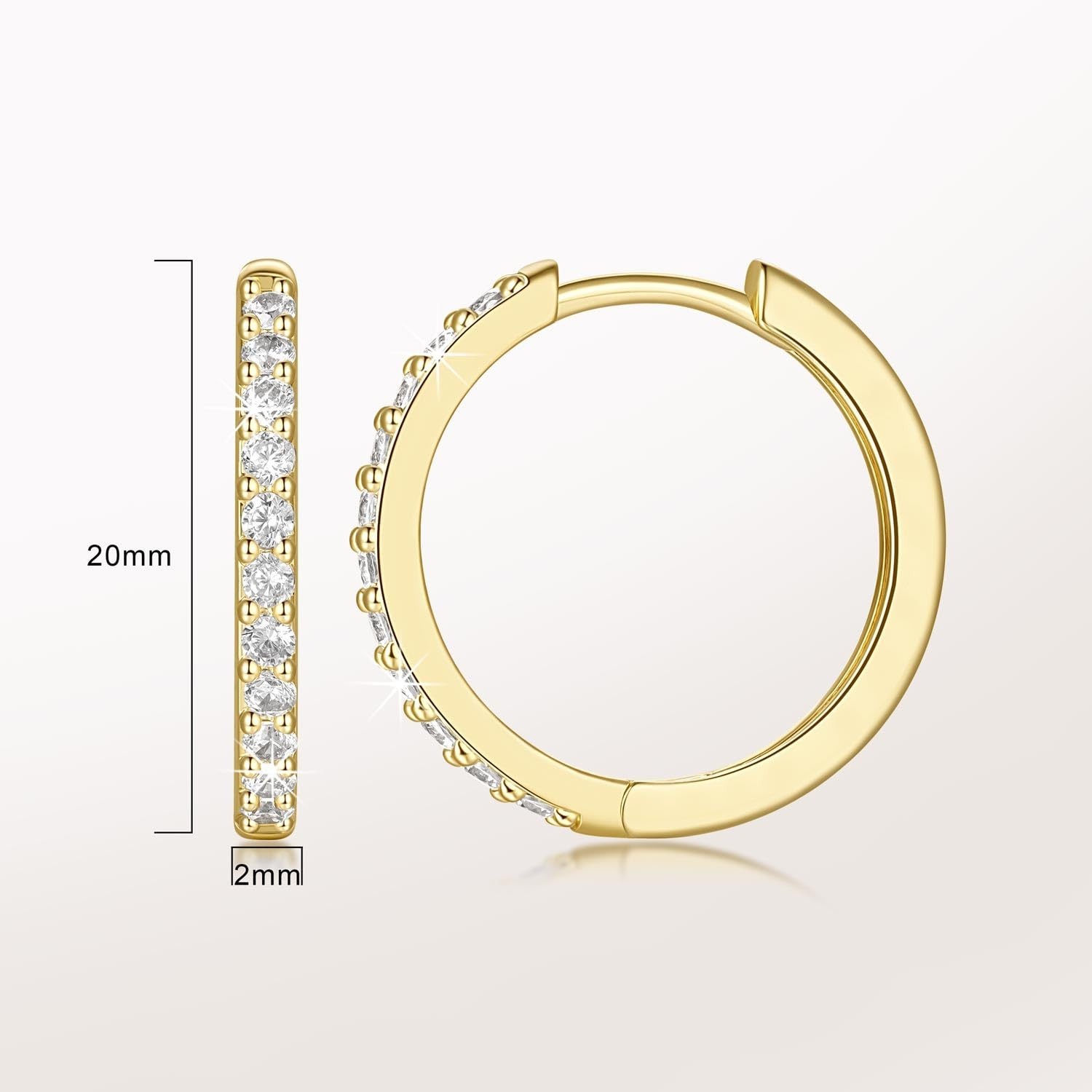 NEARLAND 14K Gold Hoop Earrings for Women 14K Gold Earrings for Women Small G…