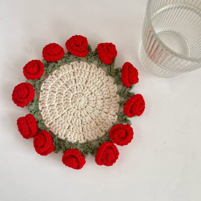 Rose Bouquet Crochet Coaster Kits Flower Coaster Crochet Kits Home Decoration