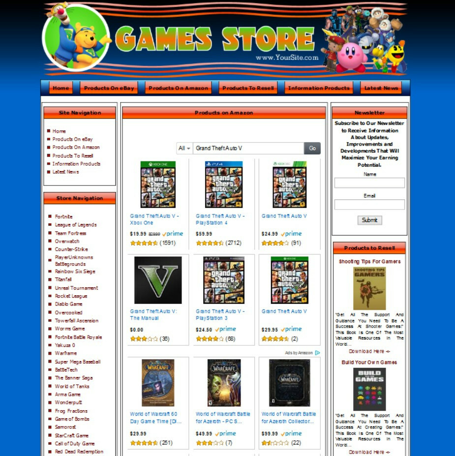 GAMES STORE Complete Ready Made Affiliate Website+Amazon+Google+Dropship