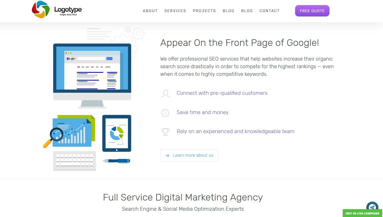SEO & Digital Marketing Website – Free Install + Hosting