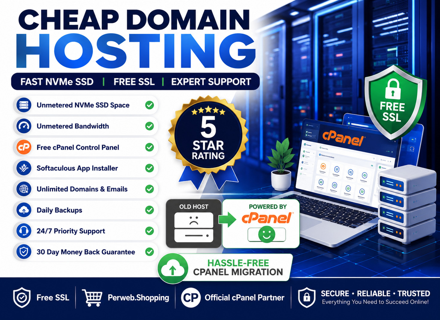 Cheap Domain Hosting – 💼Unlimited SSD + SSL + Websites + Emails | $14.99/Year!