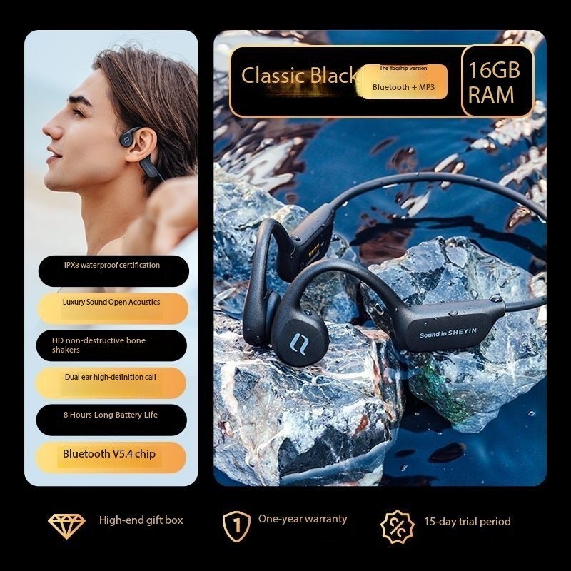 SHEYIN X7 bone conduction Bluetooth headphones, waterproof and sweatproof