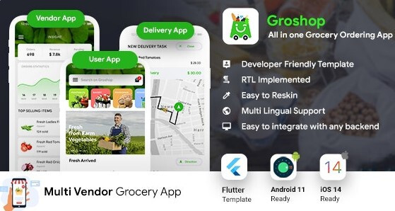 GroShop v1.0.0 – Grocery Flutter Mobile application