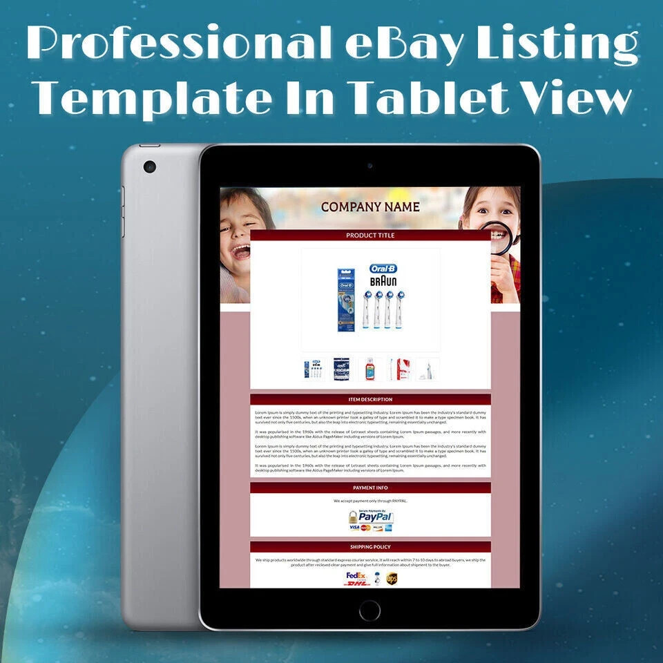 Professional eBay Templates Mobile Responsive eBay Listing Auction Template 2026