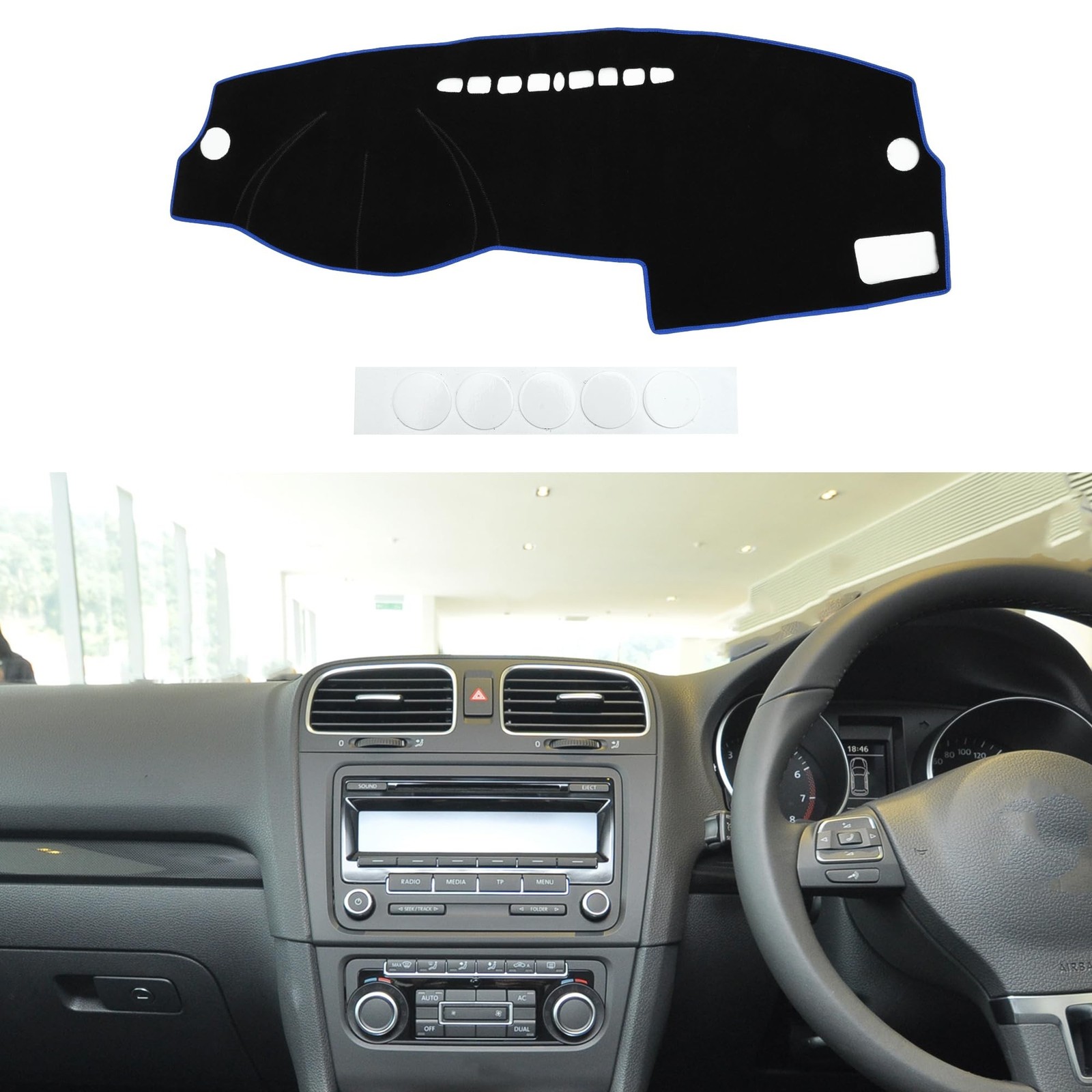 Motoforti Dash Cover, Non-Slip Dashboard Carpet Mat for Volkswagen Golf 4 MK4…