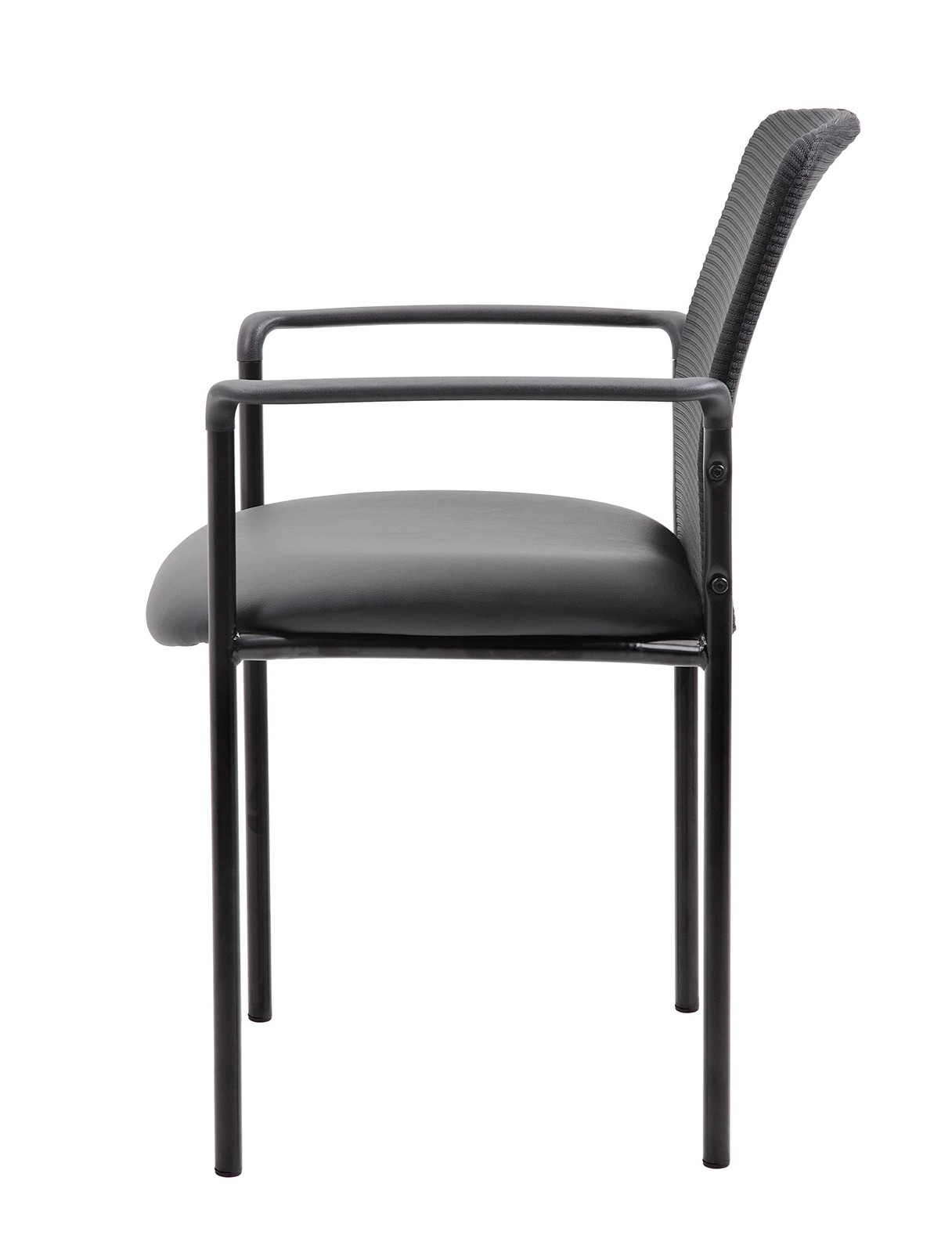 Boss Office Products Caressoft and Mesh Guest Chair in Black
