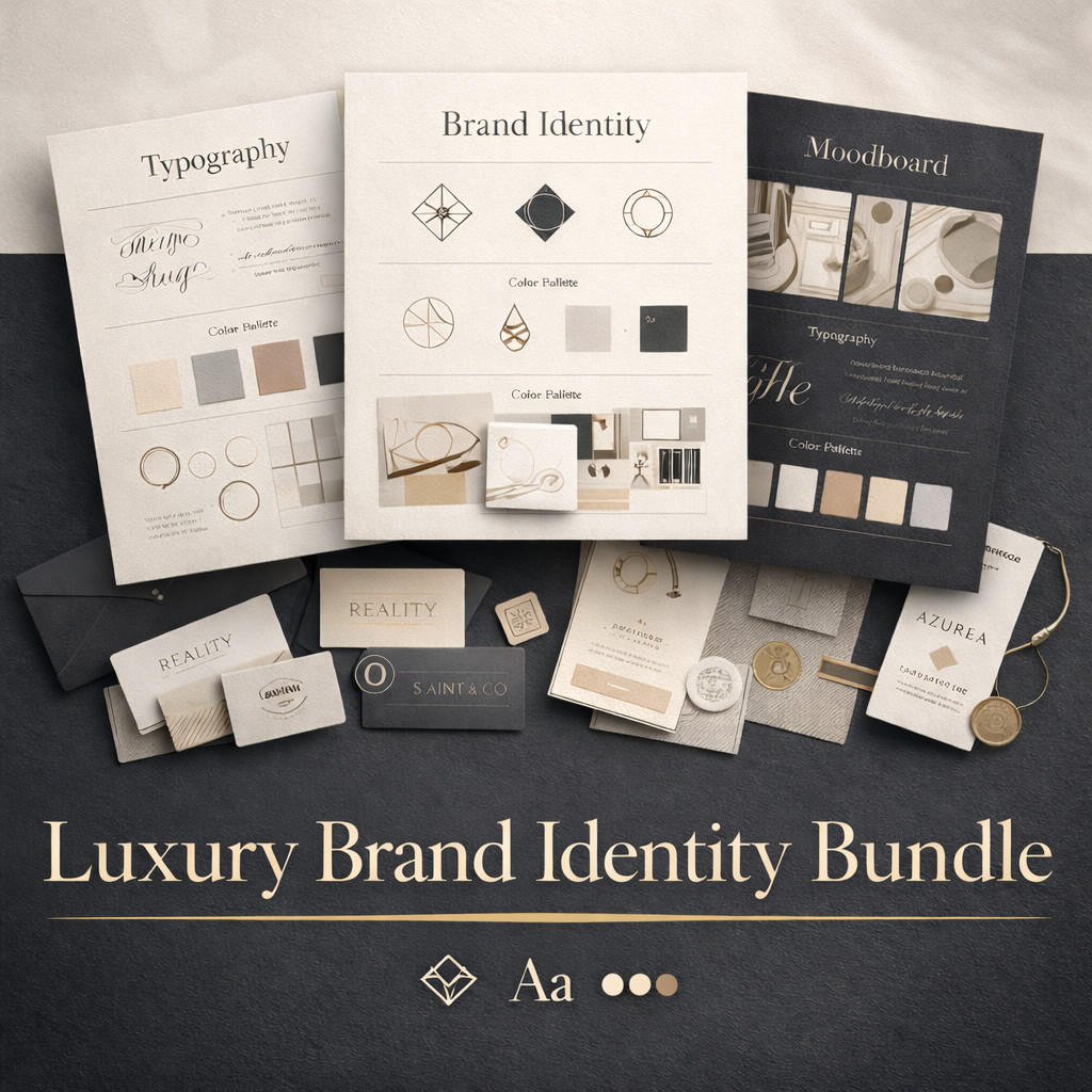 Luxury Brand Identity Bundle – Canva Brand Boards, Logo Suite & Color Systems