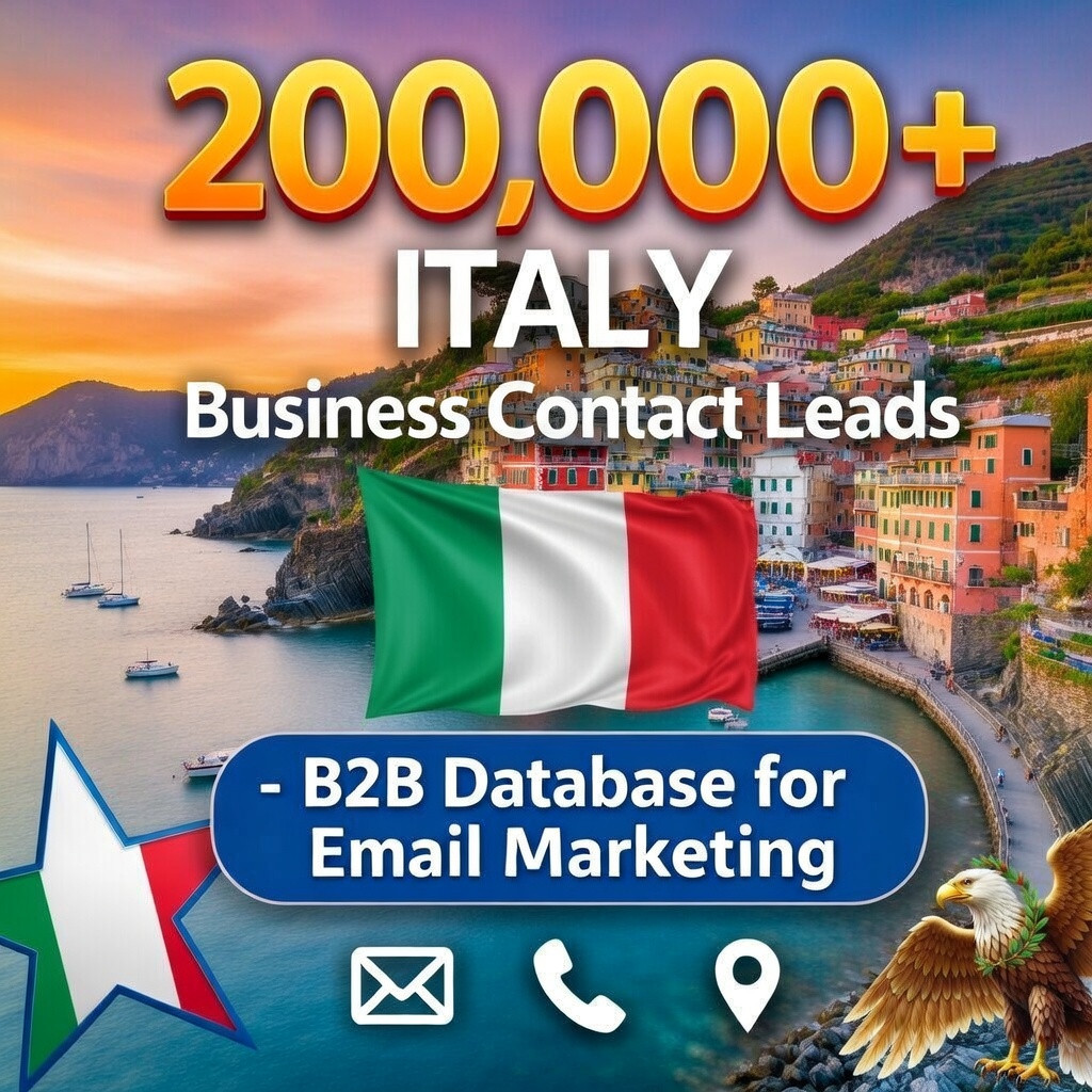 200K ITALY Business Email Database – Complete B2B Contact leads (Excel CSV)