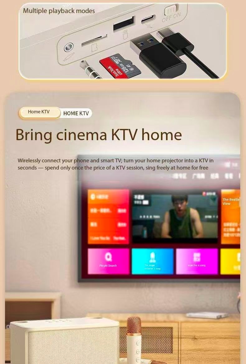 Home KTV audio set with wireless microphone for karaoke