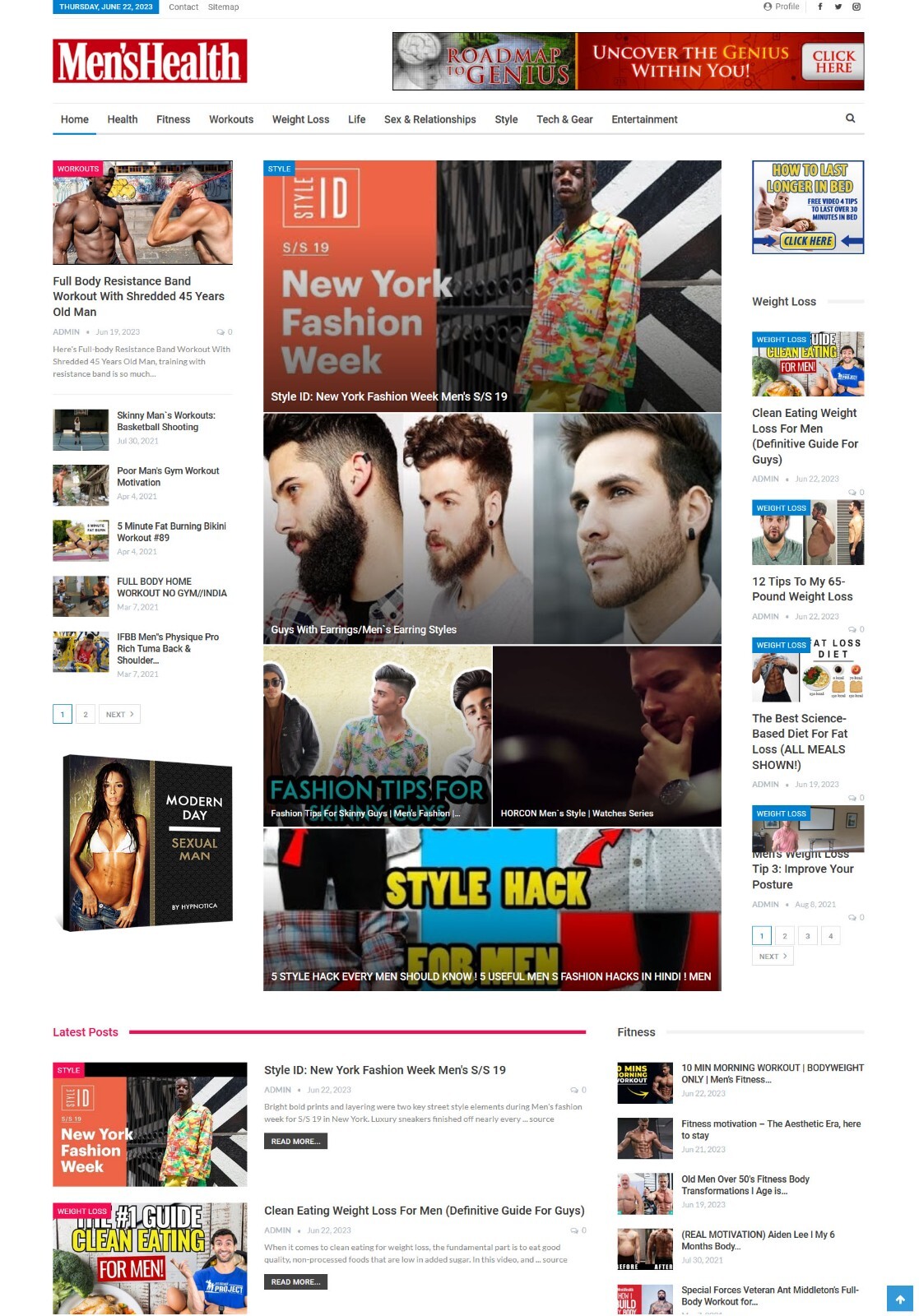 Men’s Health Tips & News Website, Make Money with Affiliates, Ads + Auto Pilot