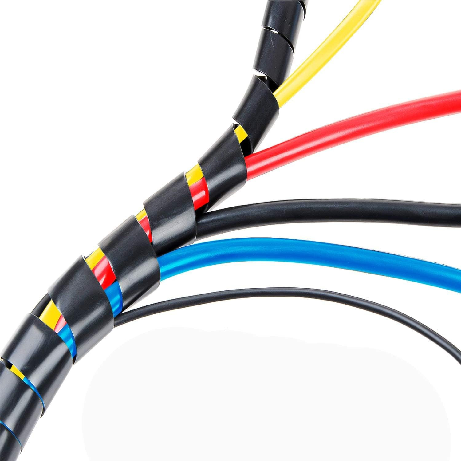 50Ft 1/4″ Spiral Cable Wrap 6Mm(Wrapping Range:4Mm-50Mm) Spiral Wire Wrap Cord