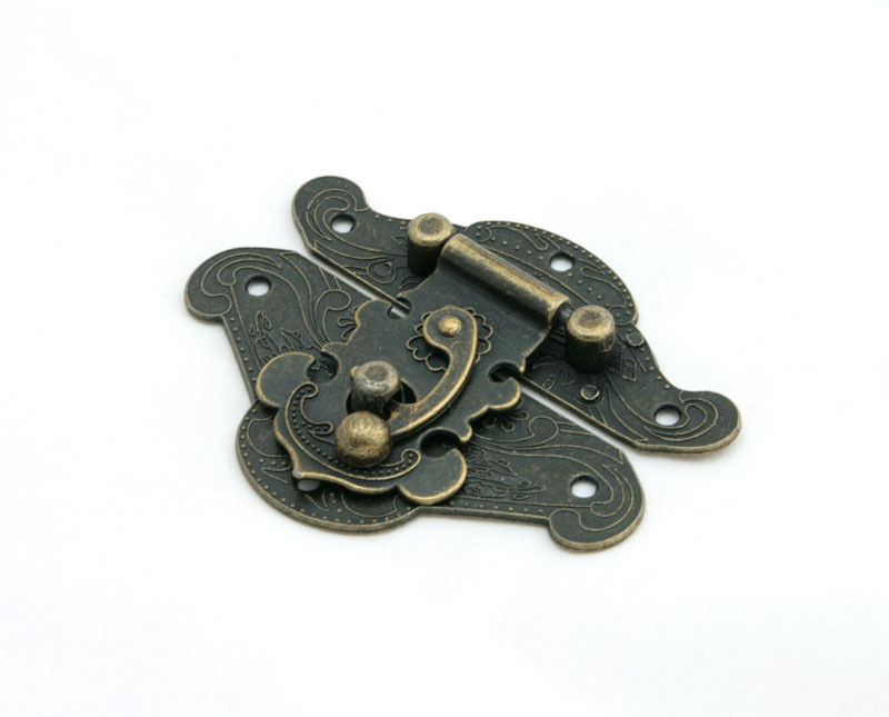 20PCS Antique Decorative Latch Jewelry Box Hasp Pad Chest Lock 29*37mm #M1192 QL