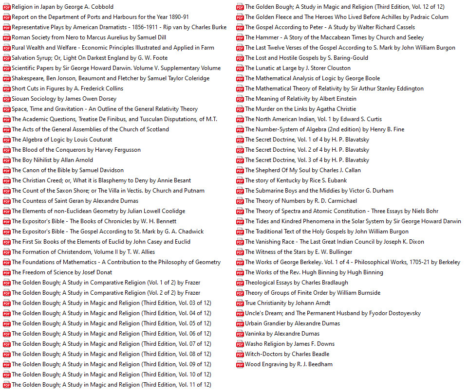 150 Public Domain eBooks in English