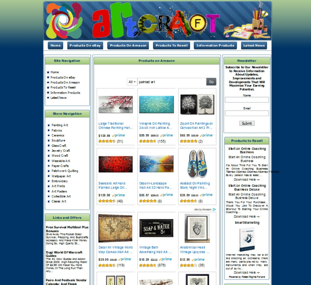 ARTS & CRAFTS Online Business Website For Sale! Free Domain Name!