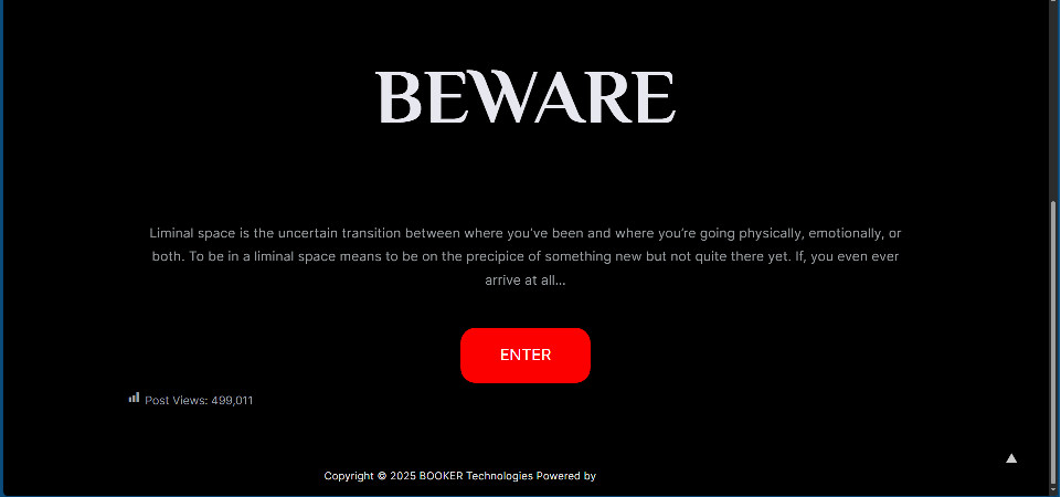 Dystopian, Otherworldly, Liminal Realities Website For Sale