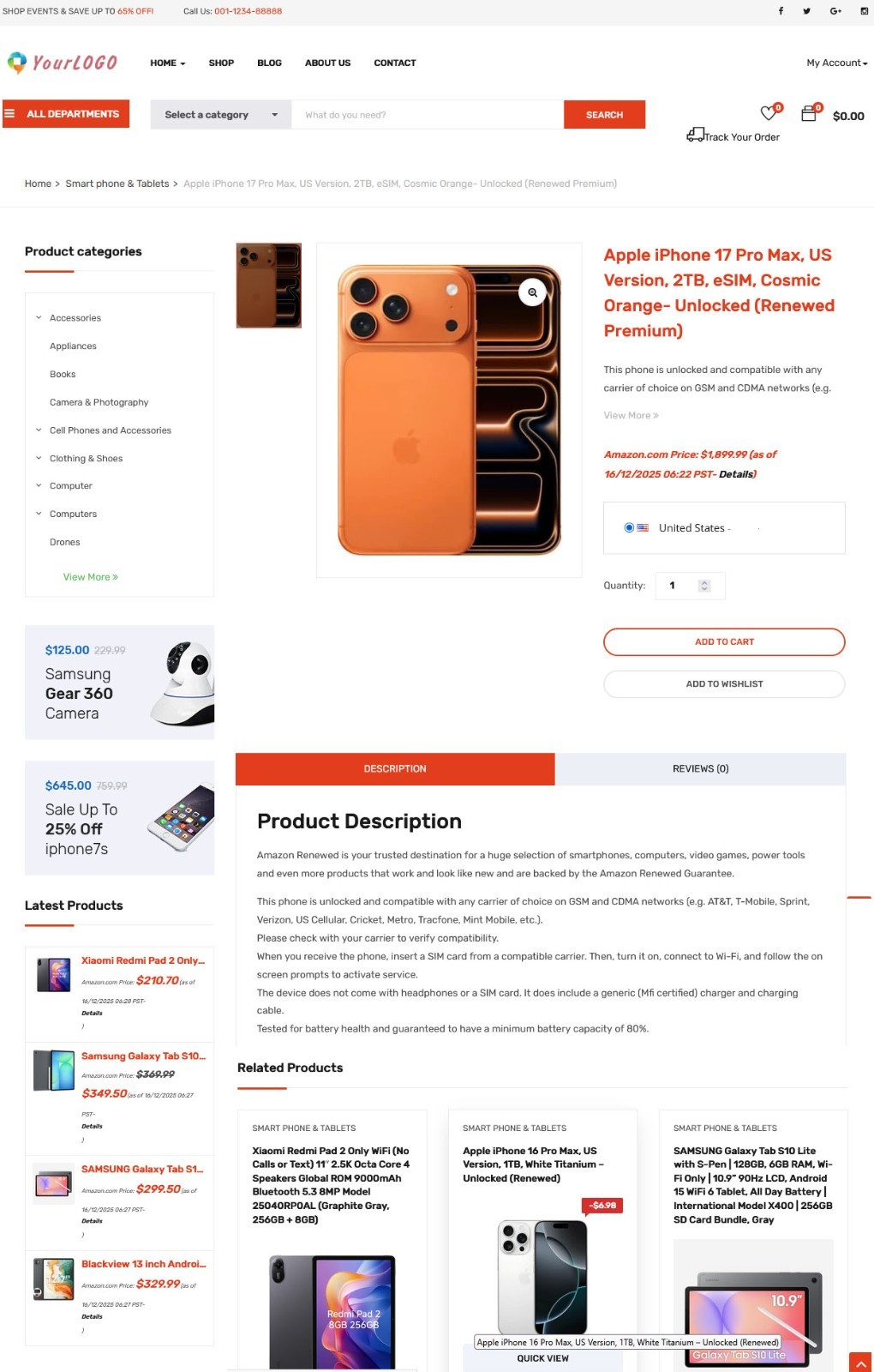 Amazon, eBay Affiliate Drop Shipping Website For Sale + Free Hosting with SSL