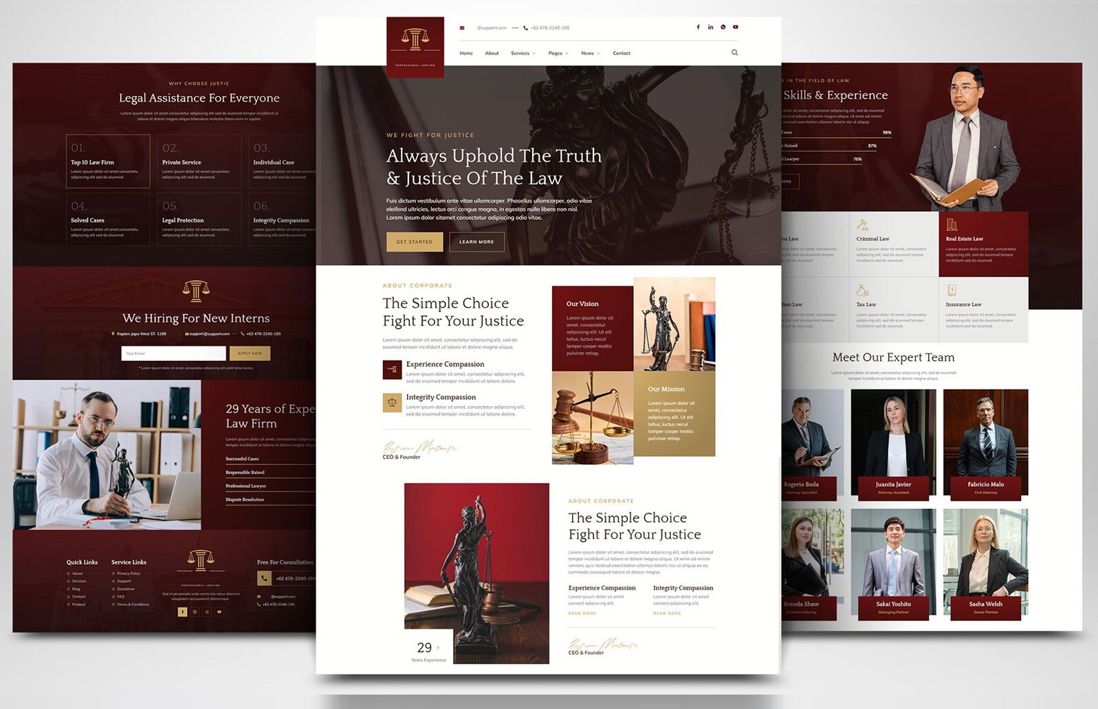 Lawyers, Law, Attorney, Justice & Tax Website Professional Responsive Website