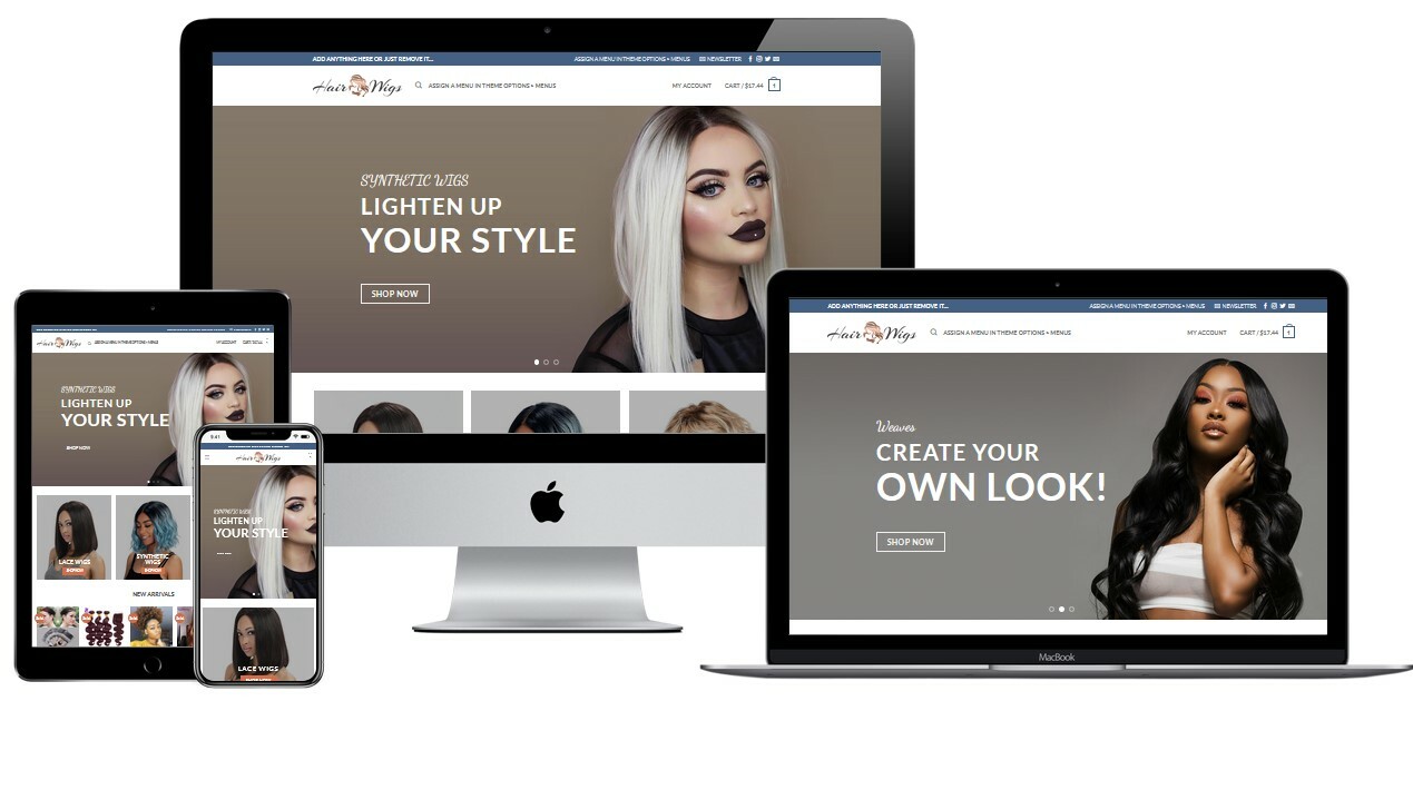 Hair Products Store Drop Shipping eCommerce Website + Free Hosting