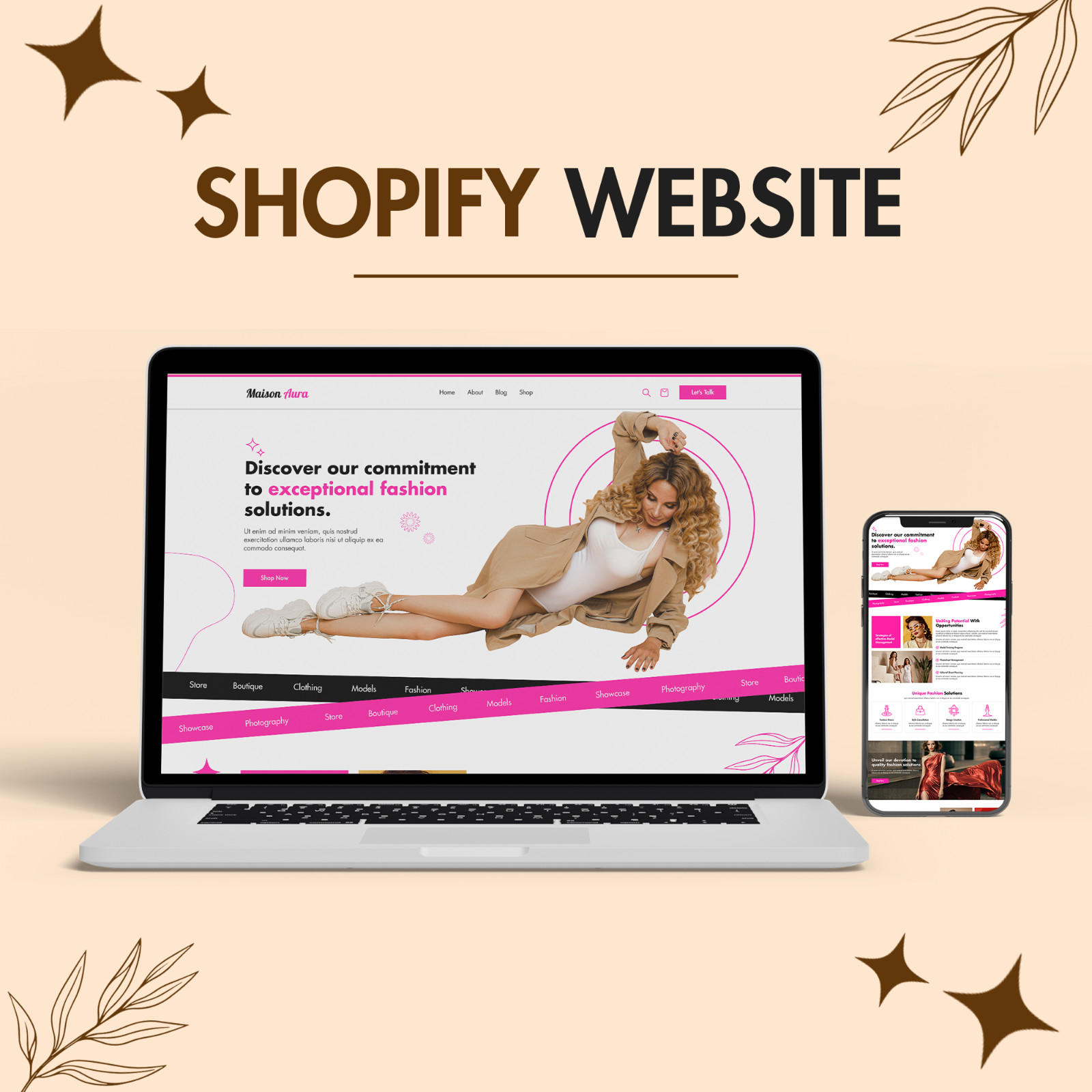 PREMIUM Shopify Theme for Fashion Stores | Digital Download Website Design