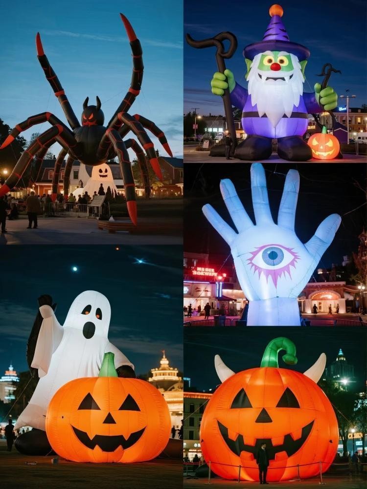 Custom Halloween Inflatable Eyeball Pumpkin and Arch